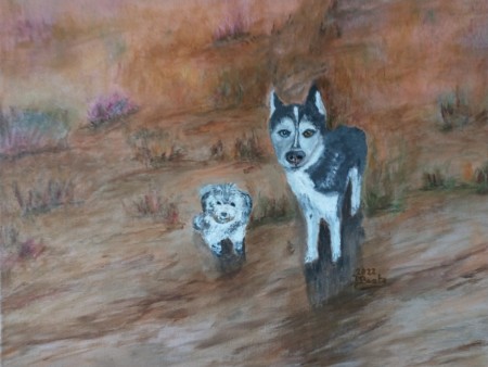 Bruno en Skye, Acryl 2022,Verkocht